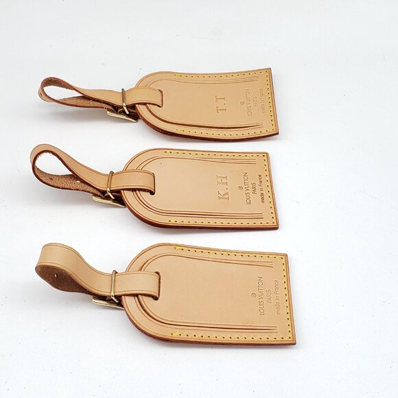 Authentic Louis Vuitton Tan Luggage / Name Tags With Initial K.H LC15-121025 - Picture 8 of 9